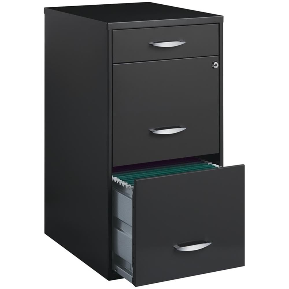 3 Drawer Charcoal Metal Filing Cabinet L2129