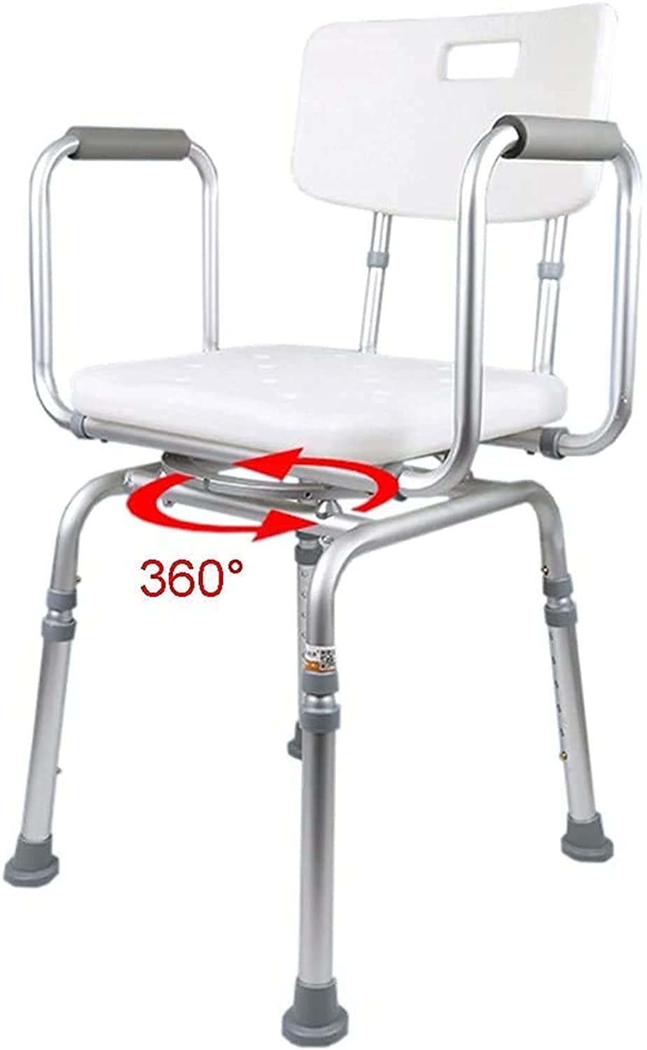 Padded Seat Transfer Bench, Shower Chair with Arms and Back, Adjustable Height Anti Skid Bath Seat J894