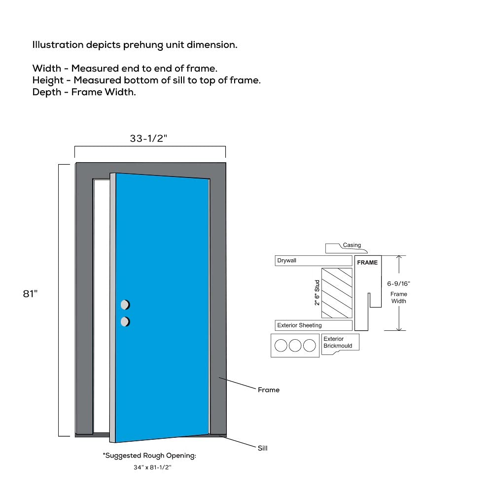 Primed Left Hand Outswing 9 Lite Steel Prehung Front Door with Pet Door Y679