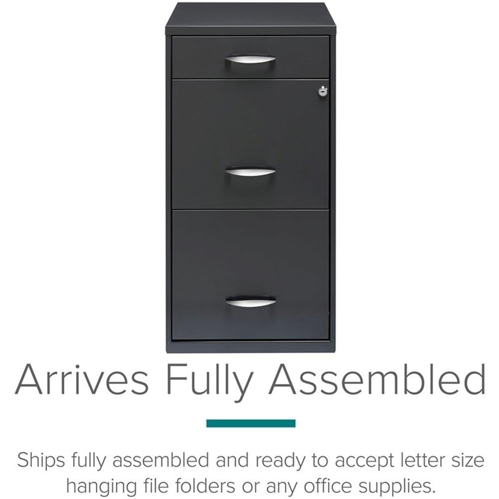 3 Drawer Charcoal Metal Filing Cabinet L2129