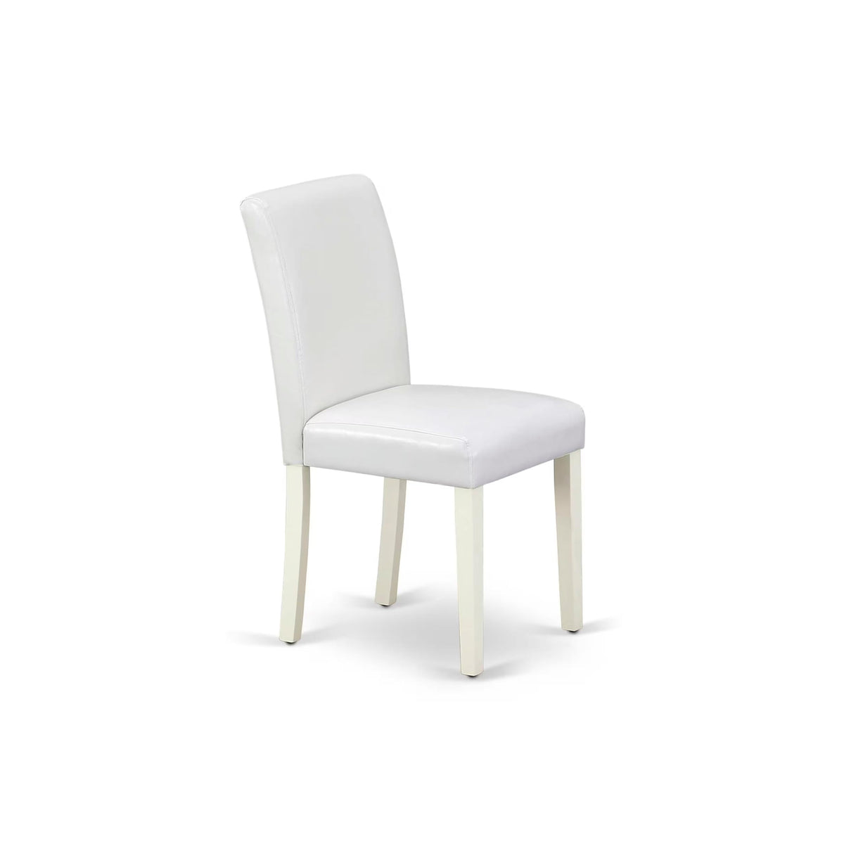 3 Piece Round Dining Table Set with 2 White Faux Leather Chairs P8380