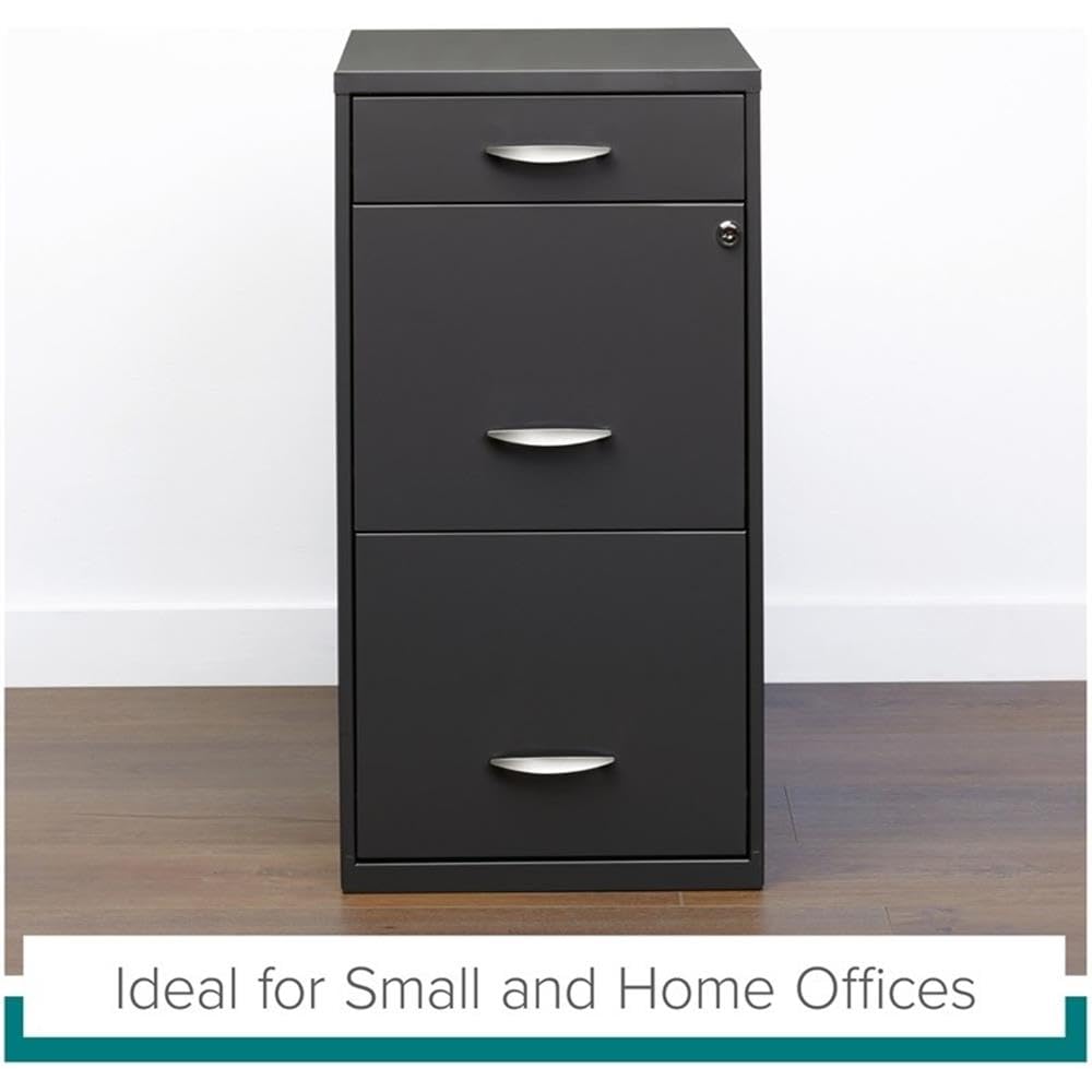 3 Drawer Charcoal Metal Filing Cabinet L2129