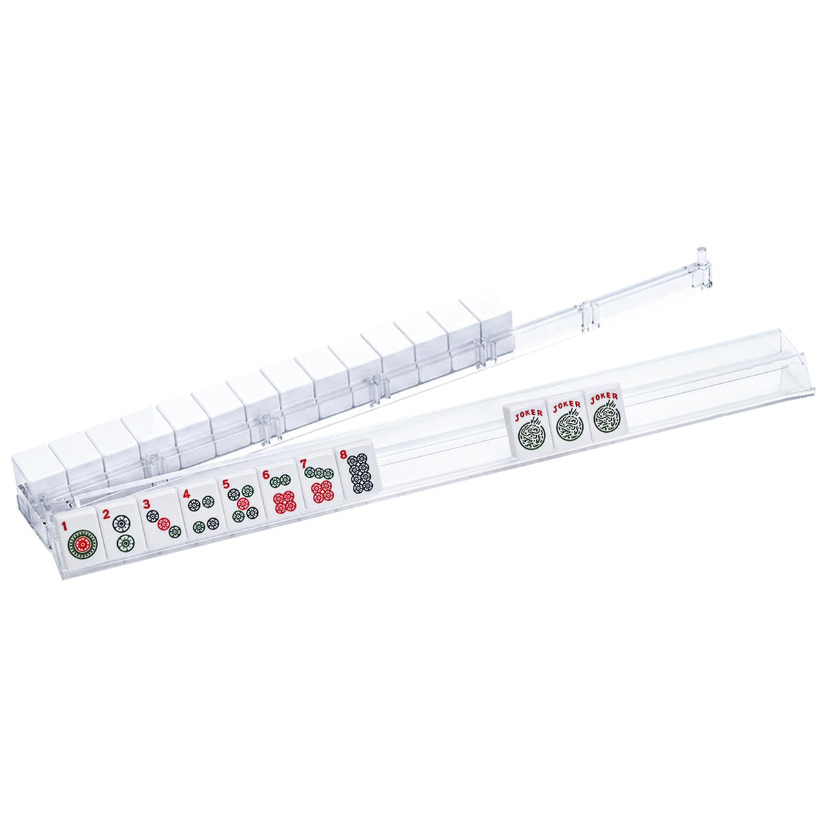 Clear Acrylic Mahjong Tile Rack and Pusher Set of 4 S288418