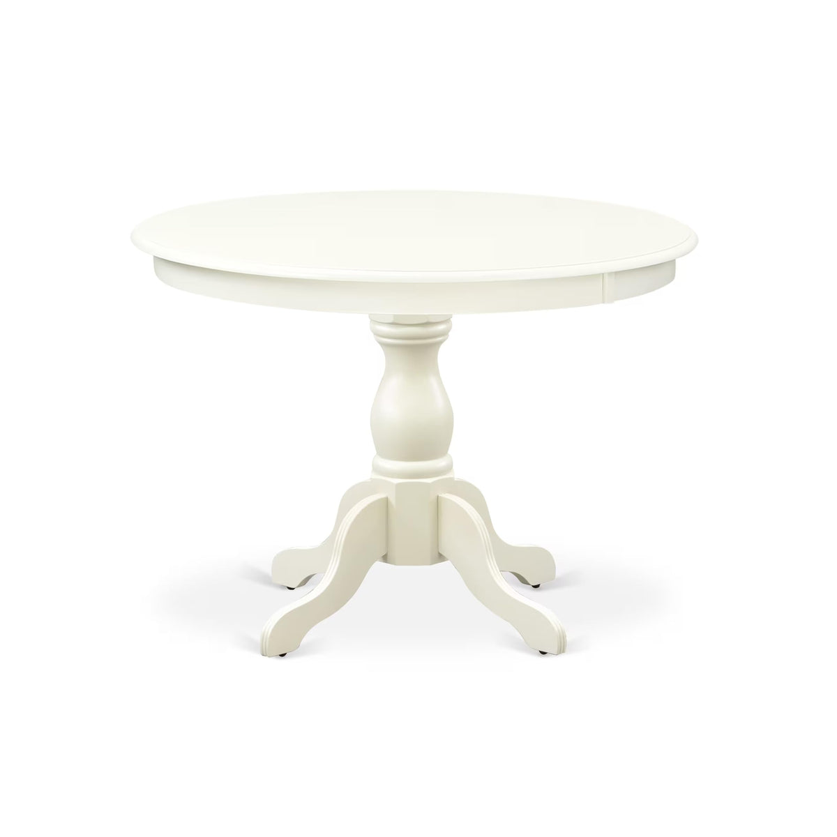 3 Piece Round Dining Table Set with 2 White Faux Leather Chairs P8380