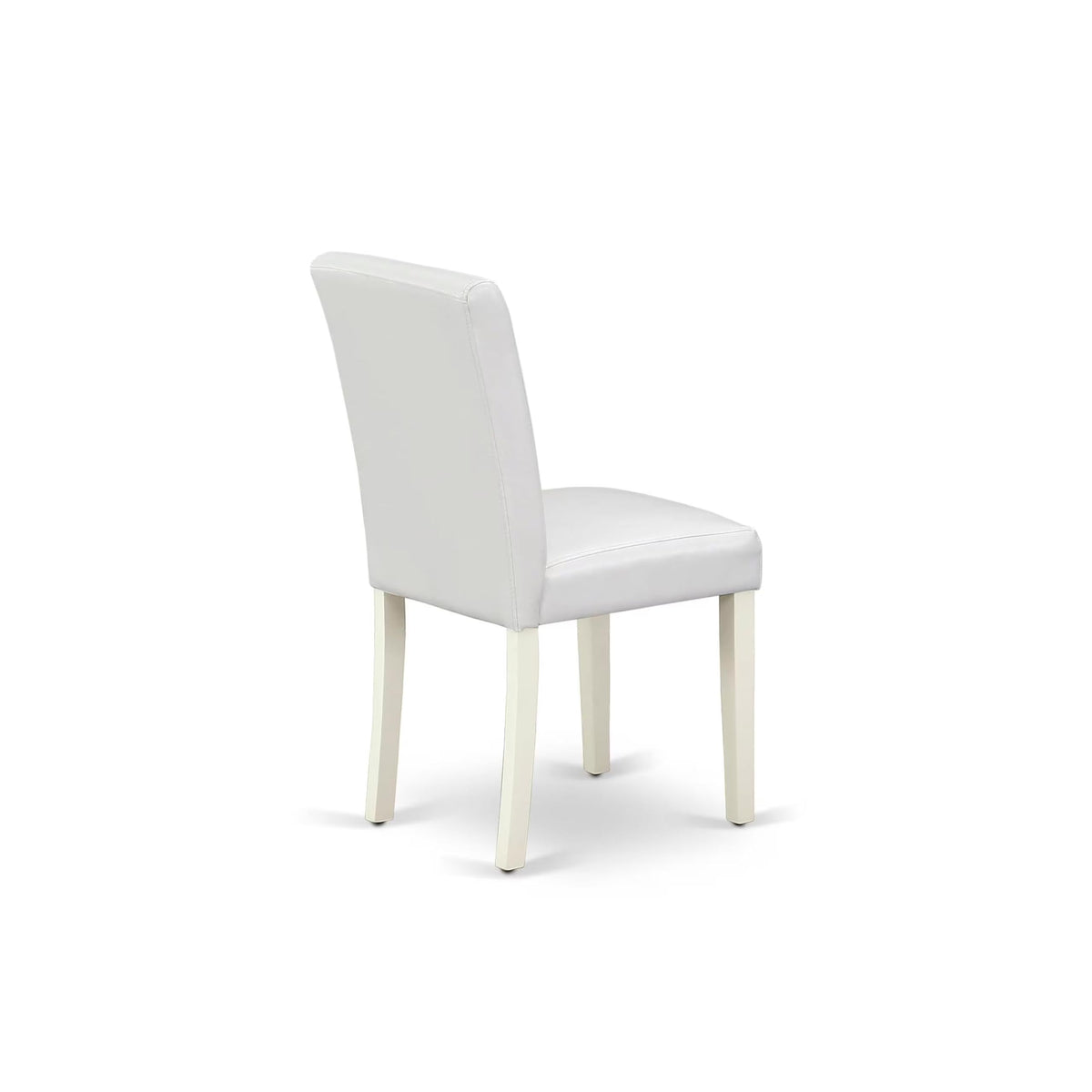 3 Piece Round Dining Table Set with 2 White Faux Leather Chairs P8380