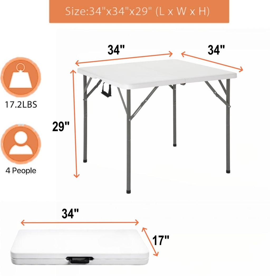 White Square Folding Card Table P86367