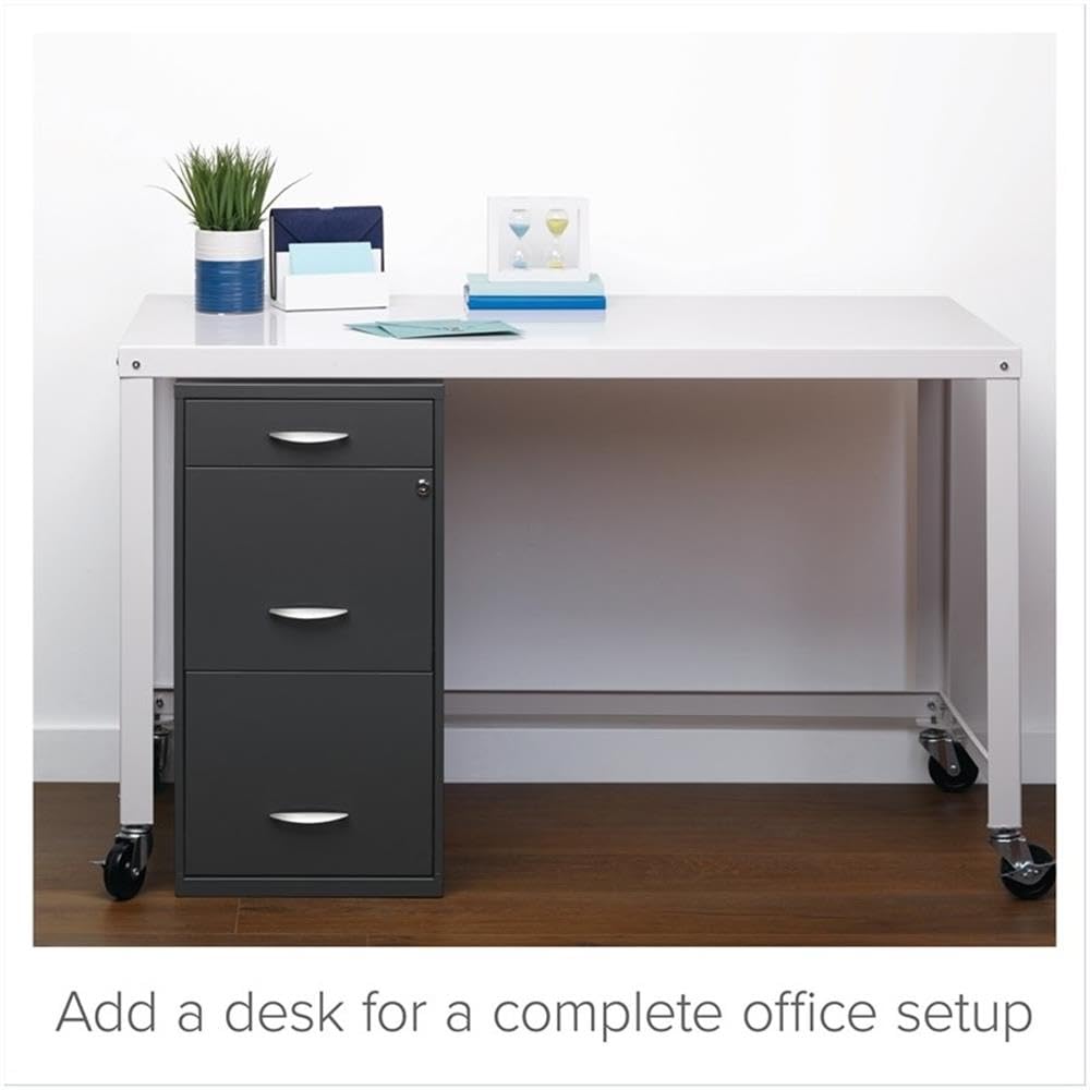 3 Drawer Charcoal Metal Filing Cabinet L2129