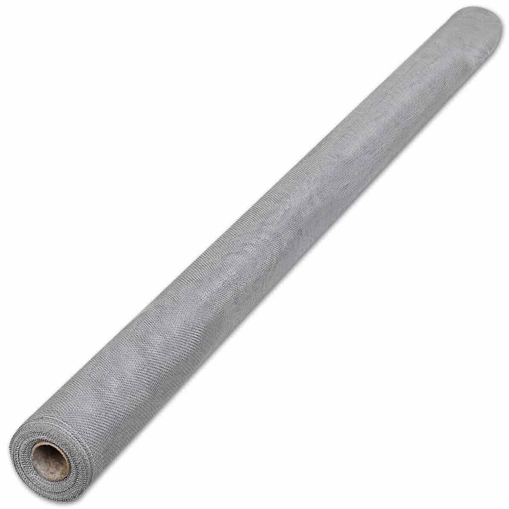 Aluminum Mesh Screen 39.4x196.9 Inch Silver M105974