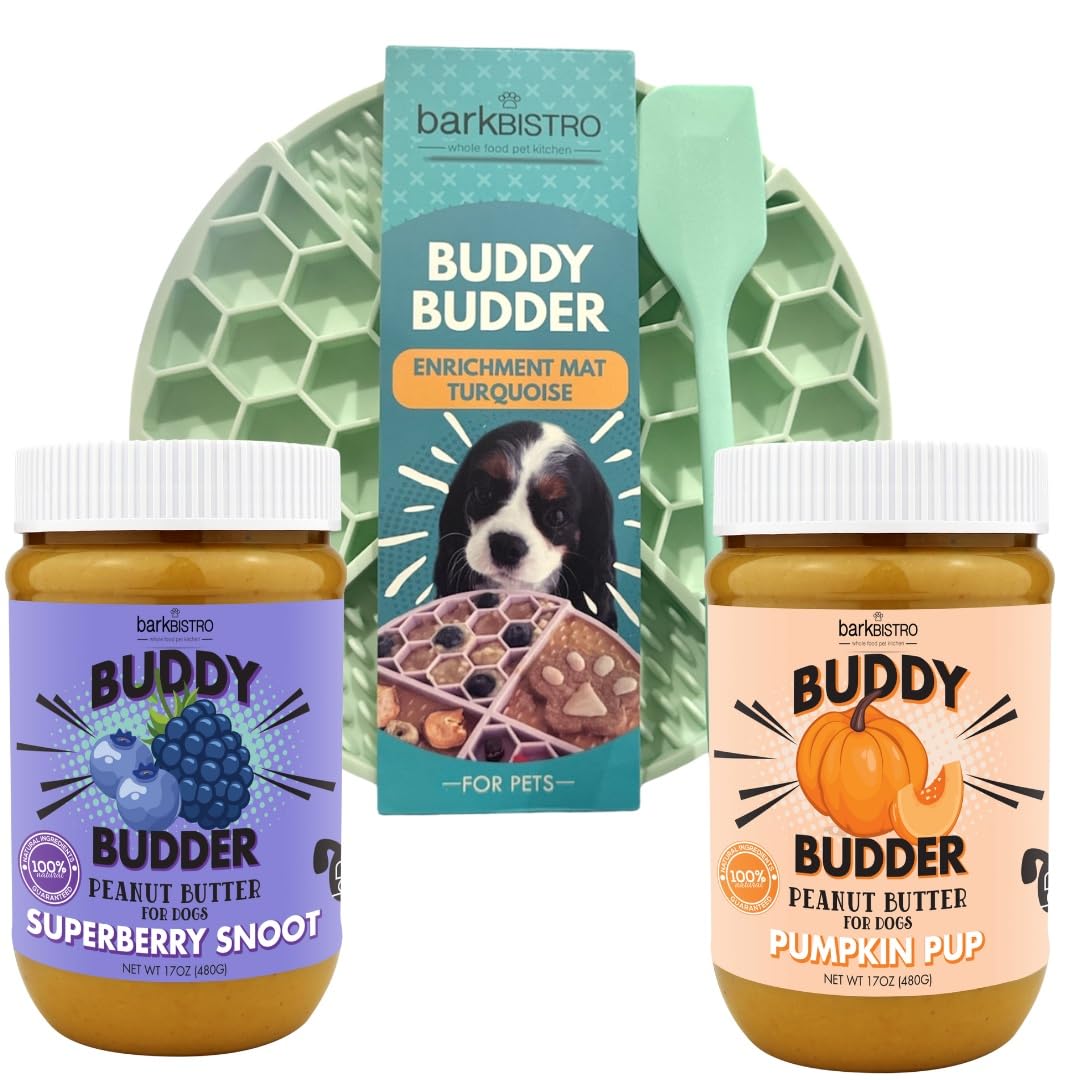 Natural Peanut Butter Dog Treats Set of 2 with Lickmat J656857