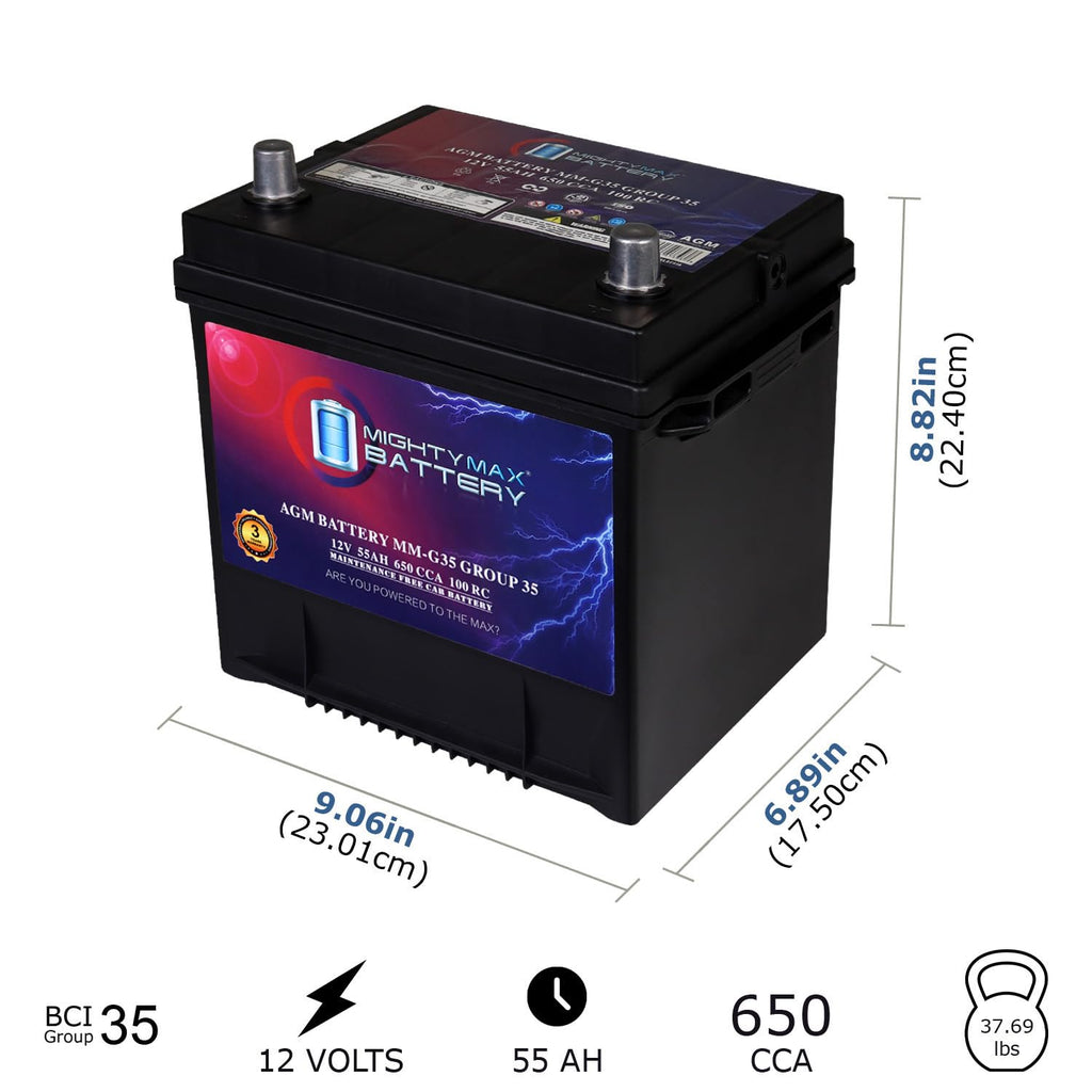 12V 55Ah AGM 650 CCA Replacement Battery P693812