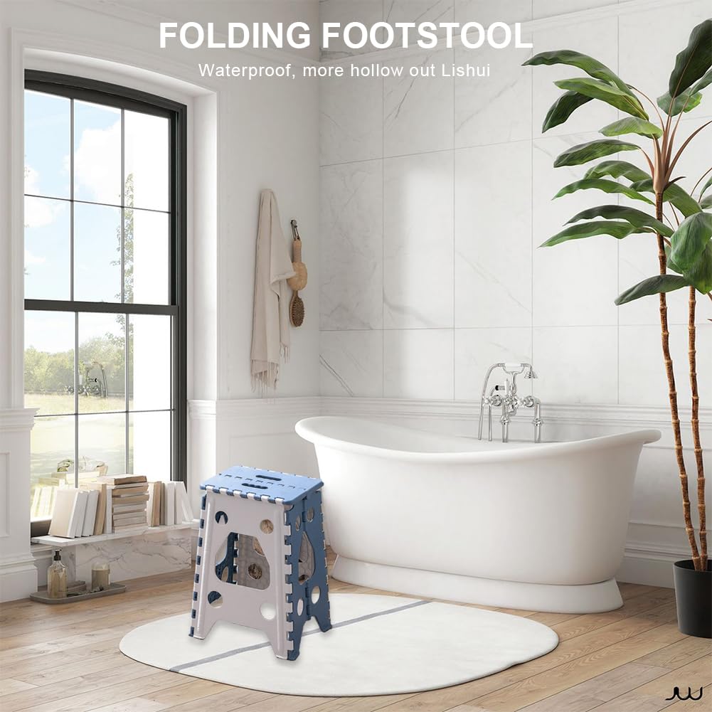 18in Heavy Duty Non Slip Folding Step Stool with Handle M61354