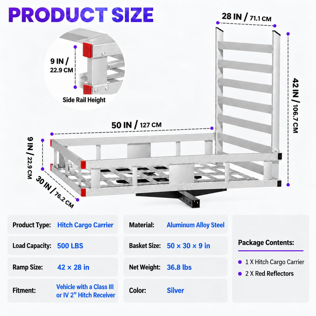Heavy-Duty Aluminum Hitch Cargo Carrier N331
