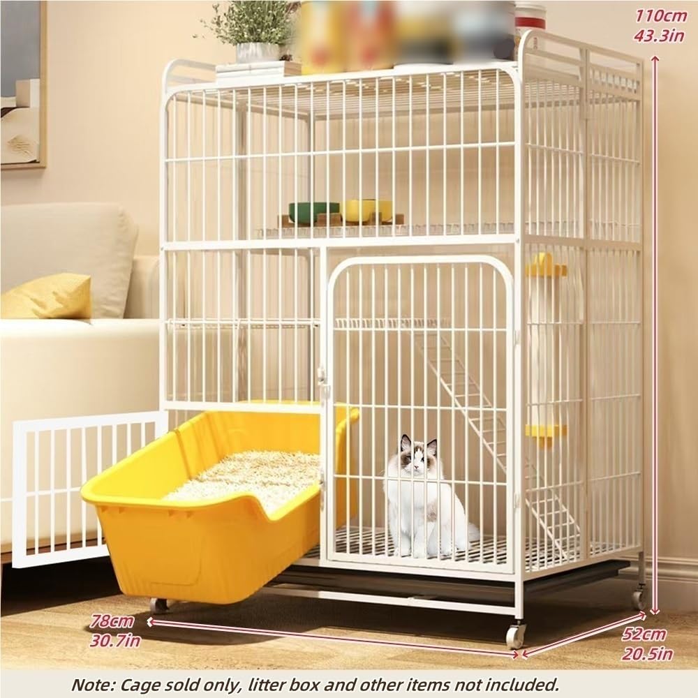 Foldable Metal Cat Cage with Wheels W522