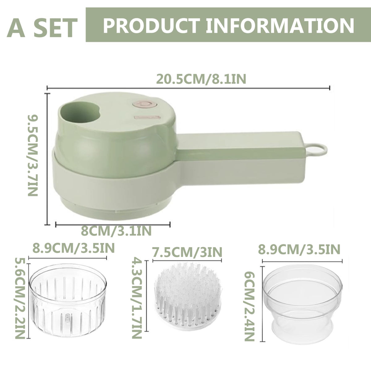 Wireless Mini 4 in 1 Electric Vegetable Chopper Rechargeable Food Cutter S92833