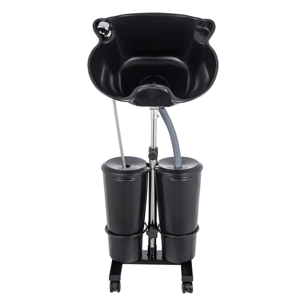 Portable Height-Adjustable Shampoo Basin with Electric Pump and 2 Water Buckets U21956