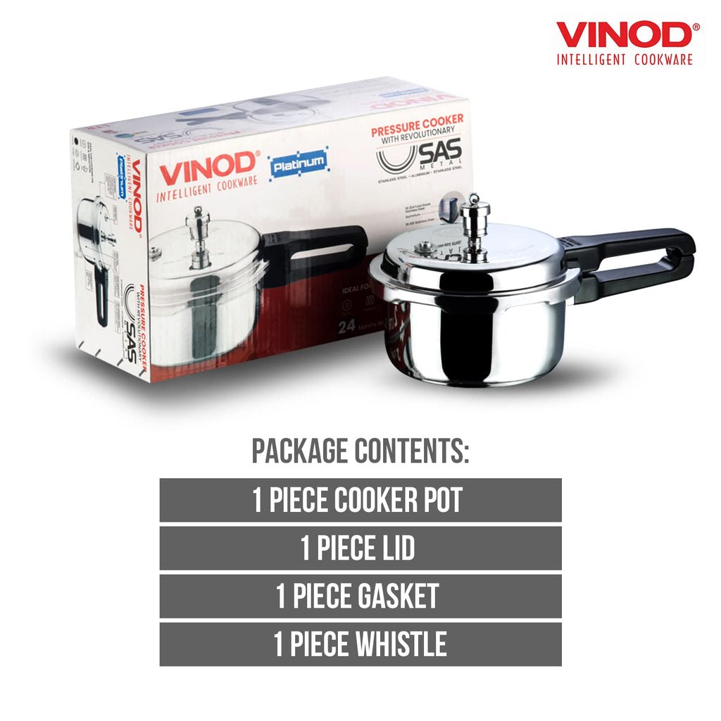 Stainless Steel Pressure Cooker, Outer Lid, 3 Litre S873