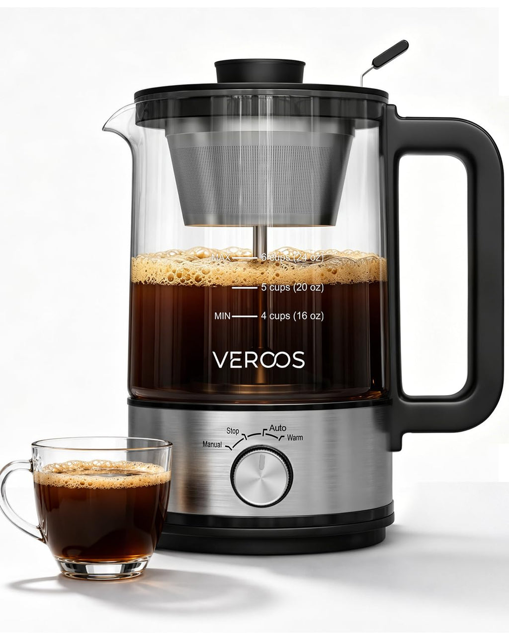 Electric 6-Cup Borosilicate Glass Percolator Coffee Pot X9468