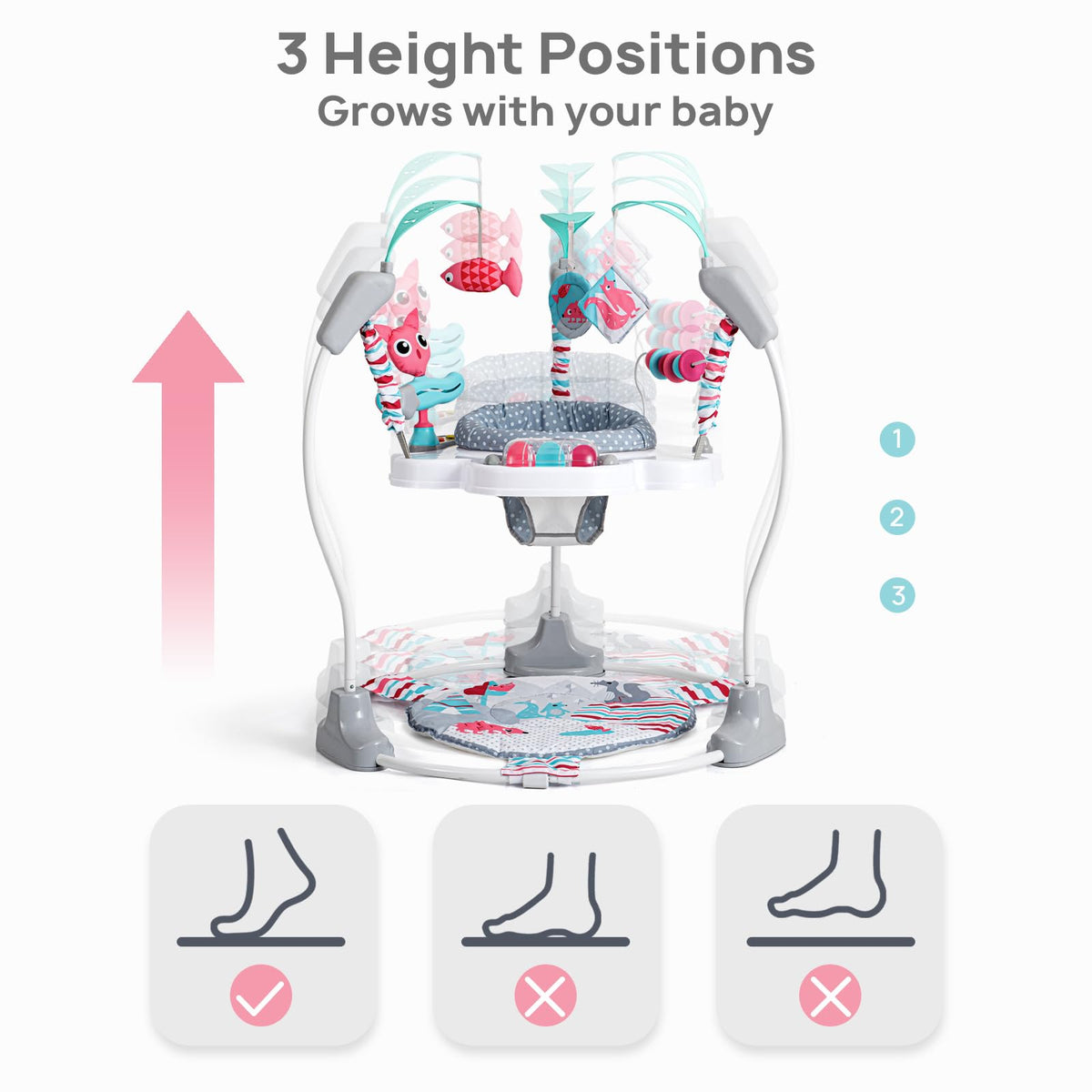 Baby Jumper Activity Center with Music & Lights, Pink H220951