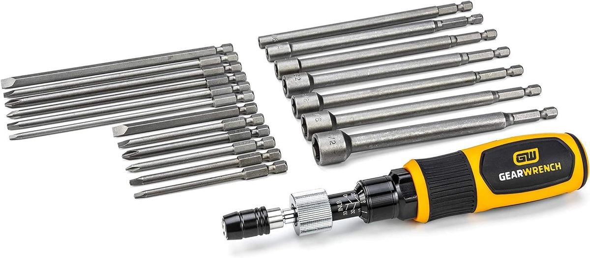 20 Pc 1/4" Drive Torque Screwdriver Set J24077