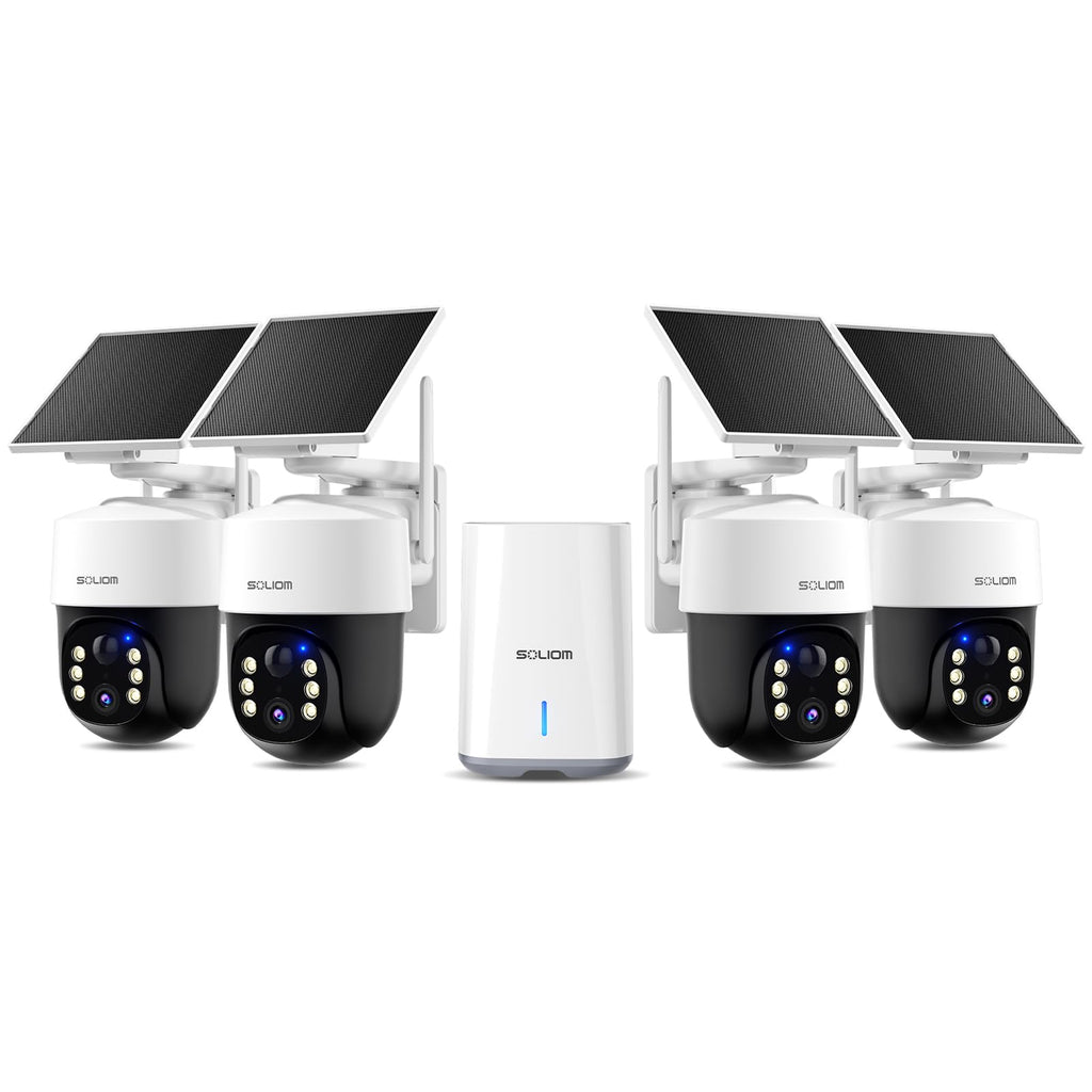 4K Solar Security Cameras Wireless Outdoor System 4-Cam Kit B596282