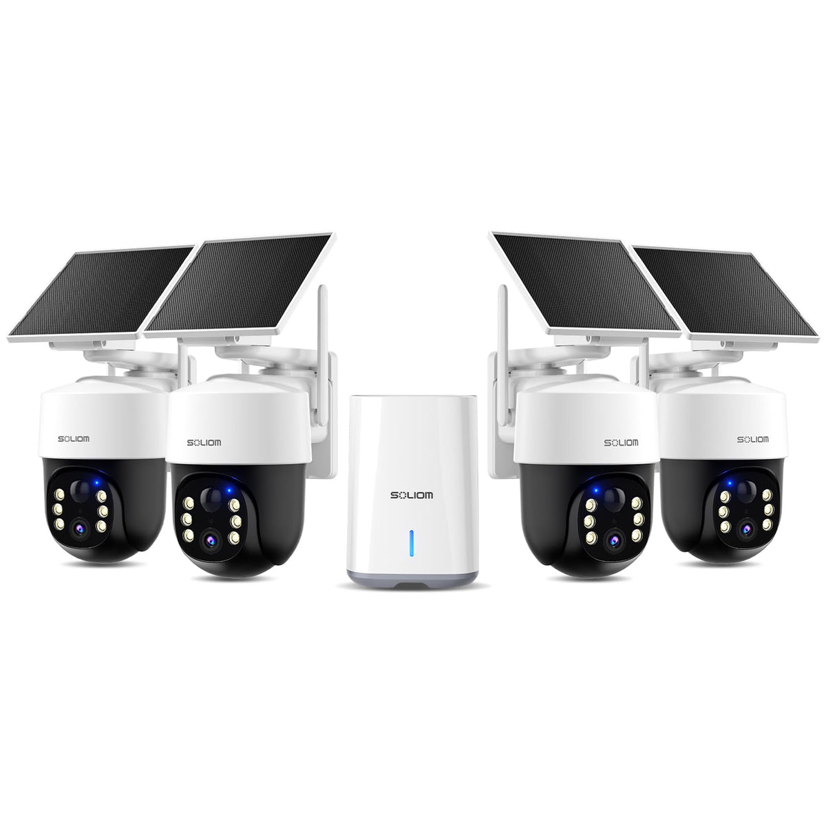 4K Solar Security Cameras Wireless Outdoor System 4-Cam Kit B596282