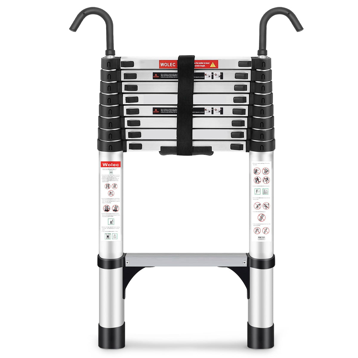 Telescoping Ladder with Hooks, 8.5 FT, 330 lb Capacity I922697