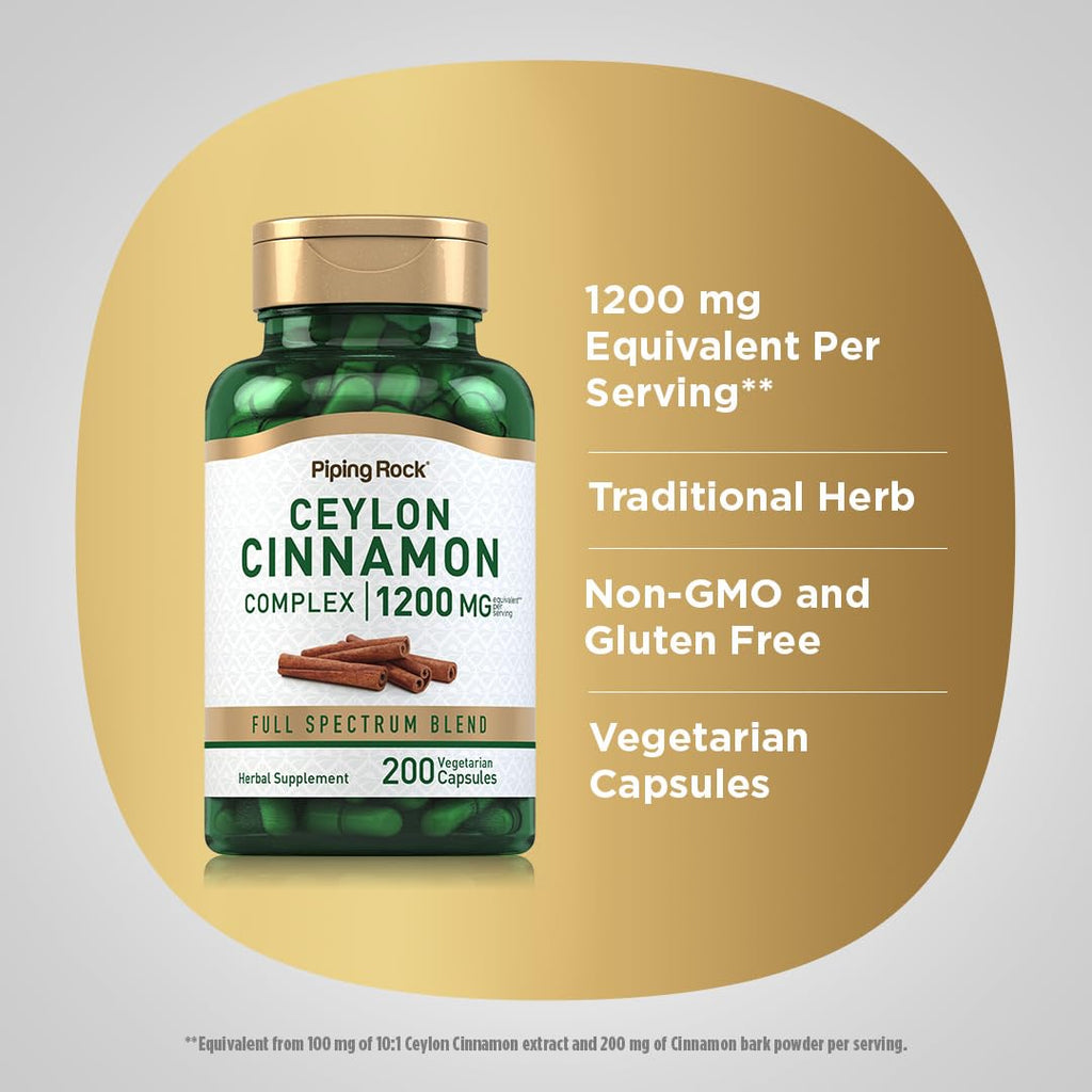 Ceylon Cinnamon Capsules 200 Count E89072