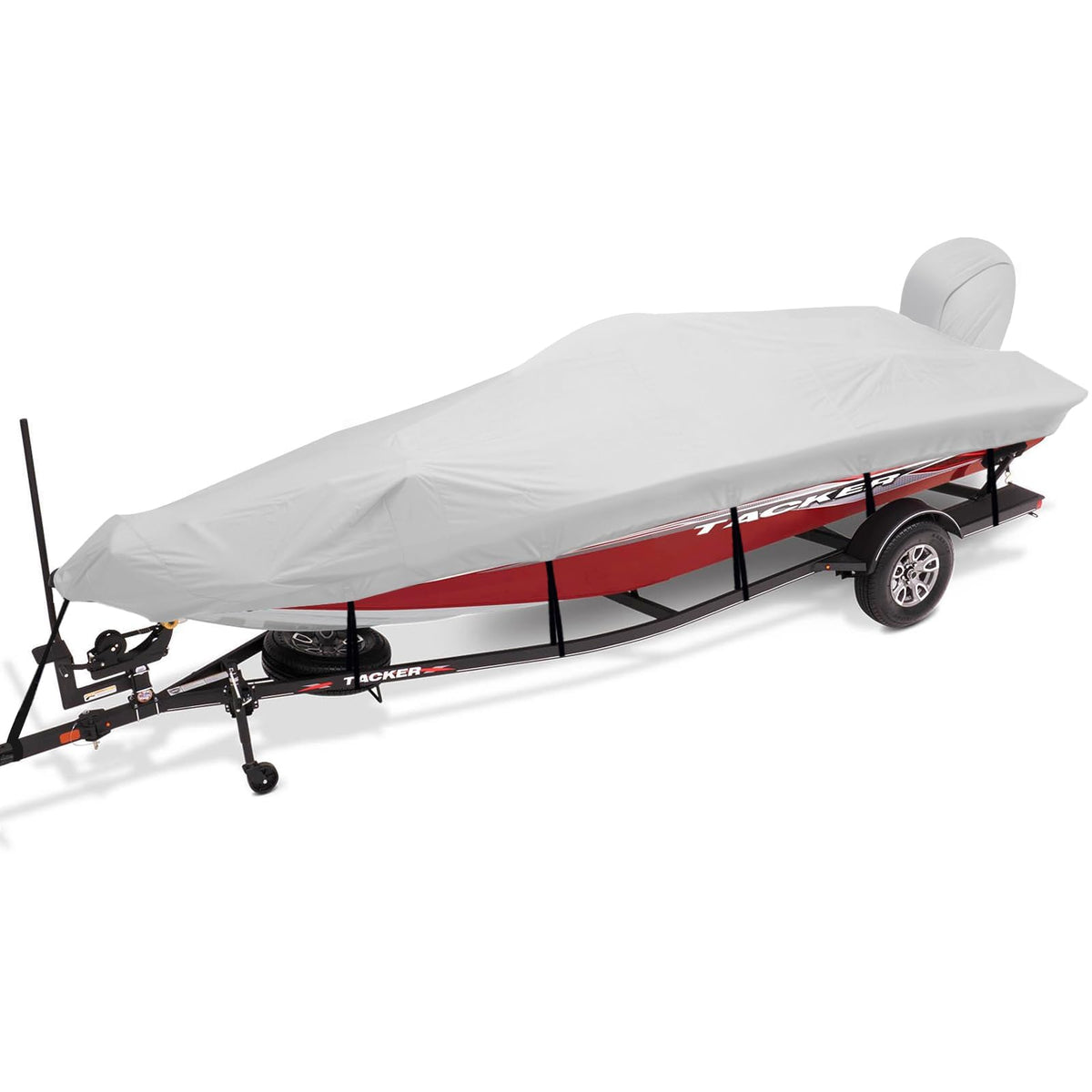 14-16ft Waterproof Marine Canvas Boat Cover with Outboard Motor Cover R80894