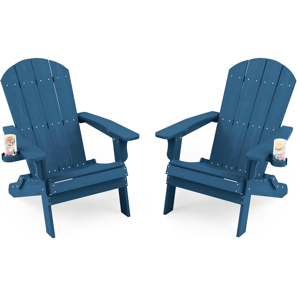 Oversized Plastic Adirondack Chair Set of 2 Navy Blue K429