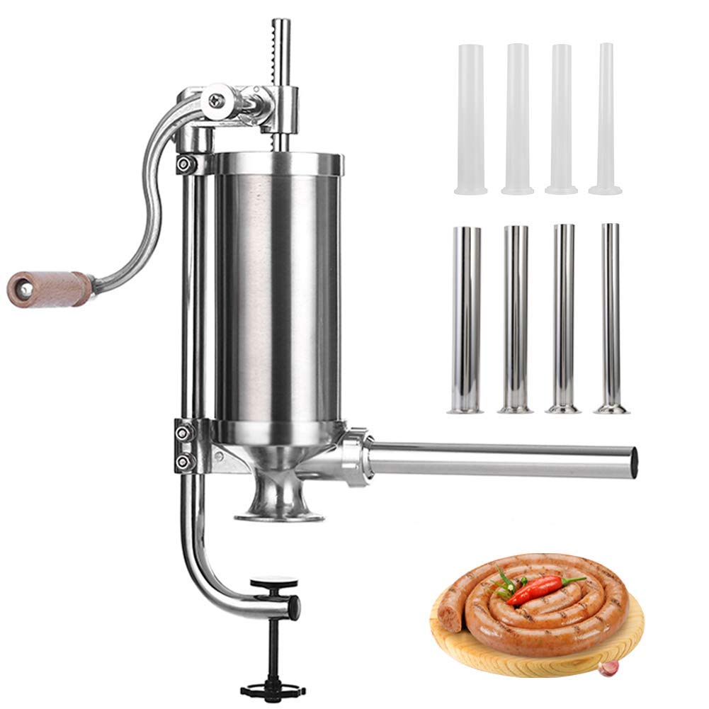 Stainless Steel Vertical Sausage Stuffer with 8 Stuffing Tubes Y391