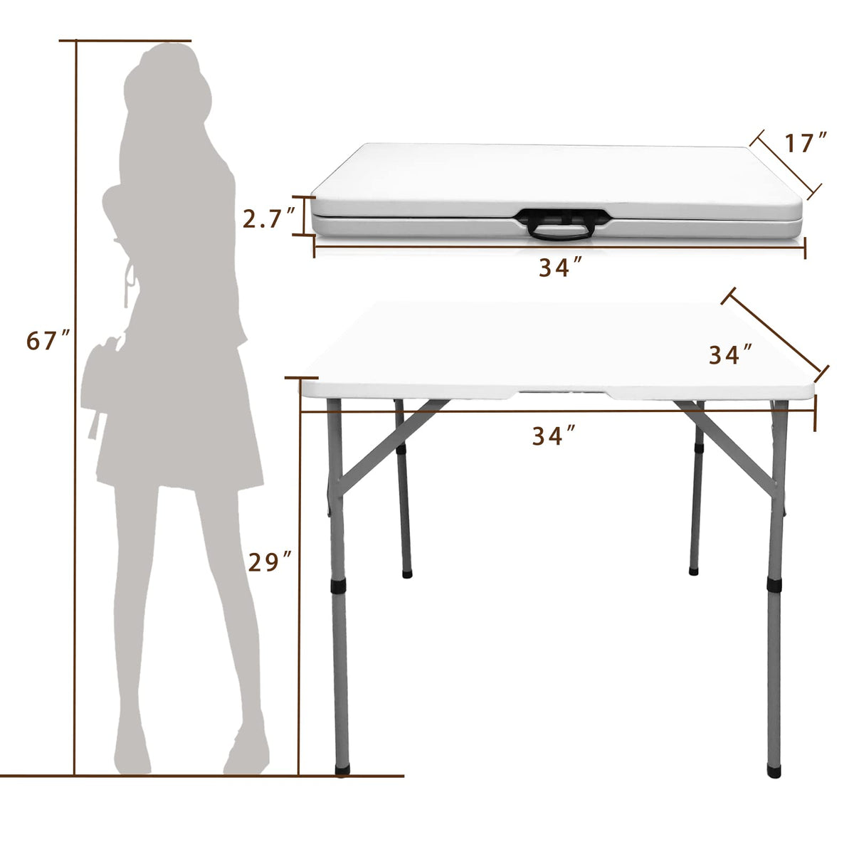 34" Square Folding Table N493