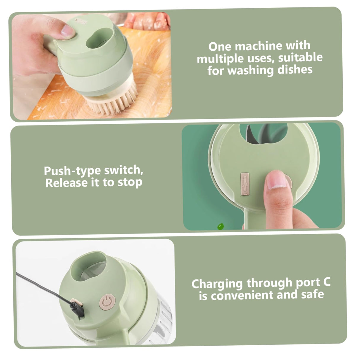 Wireless Mini 4 in 1 Electric Vegetable Chopper Rechargeable Food Cutter S92833
