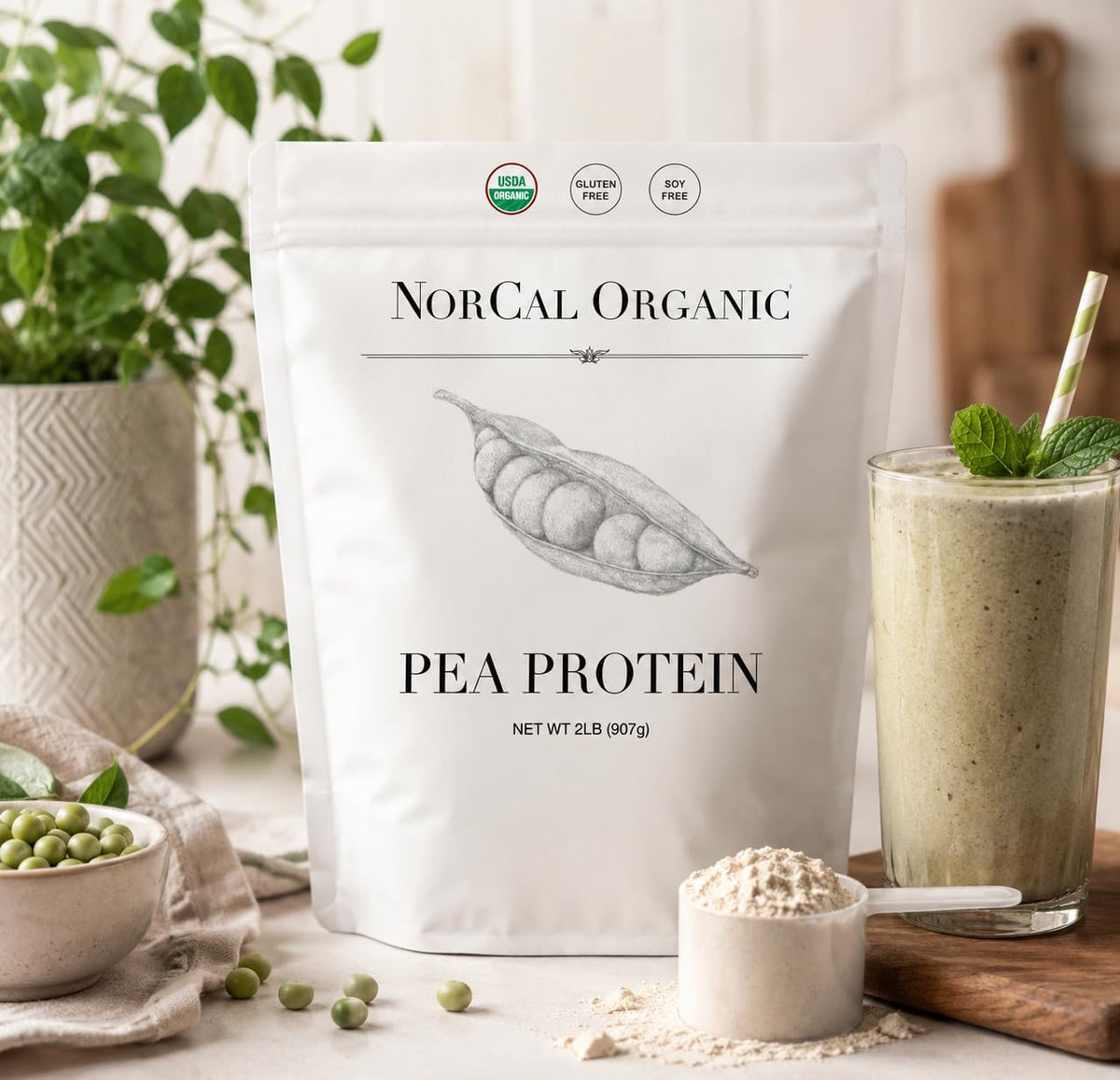 Organic Pea Protein Isolate, Unflavored, Vegan, 2 lb U190
