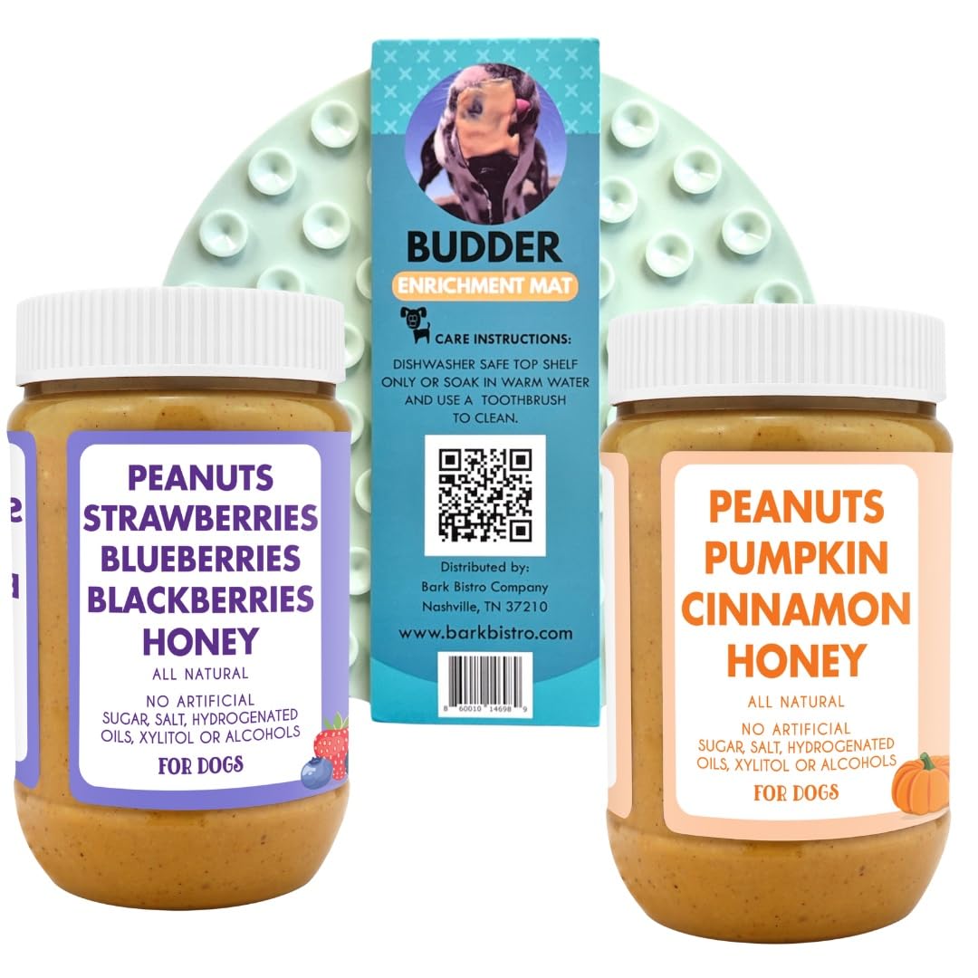 Natural Peanut Butter Dog Treats Set of 2 with Lickmat J656857