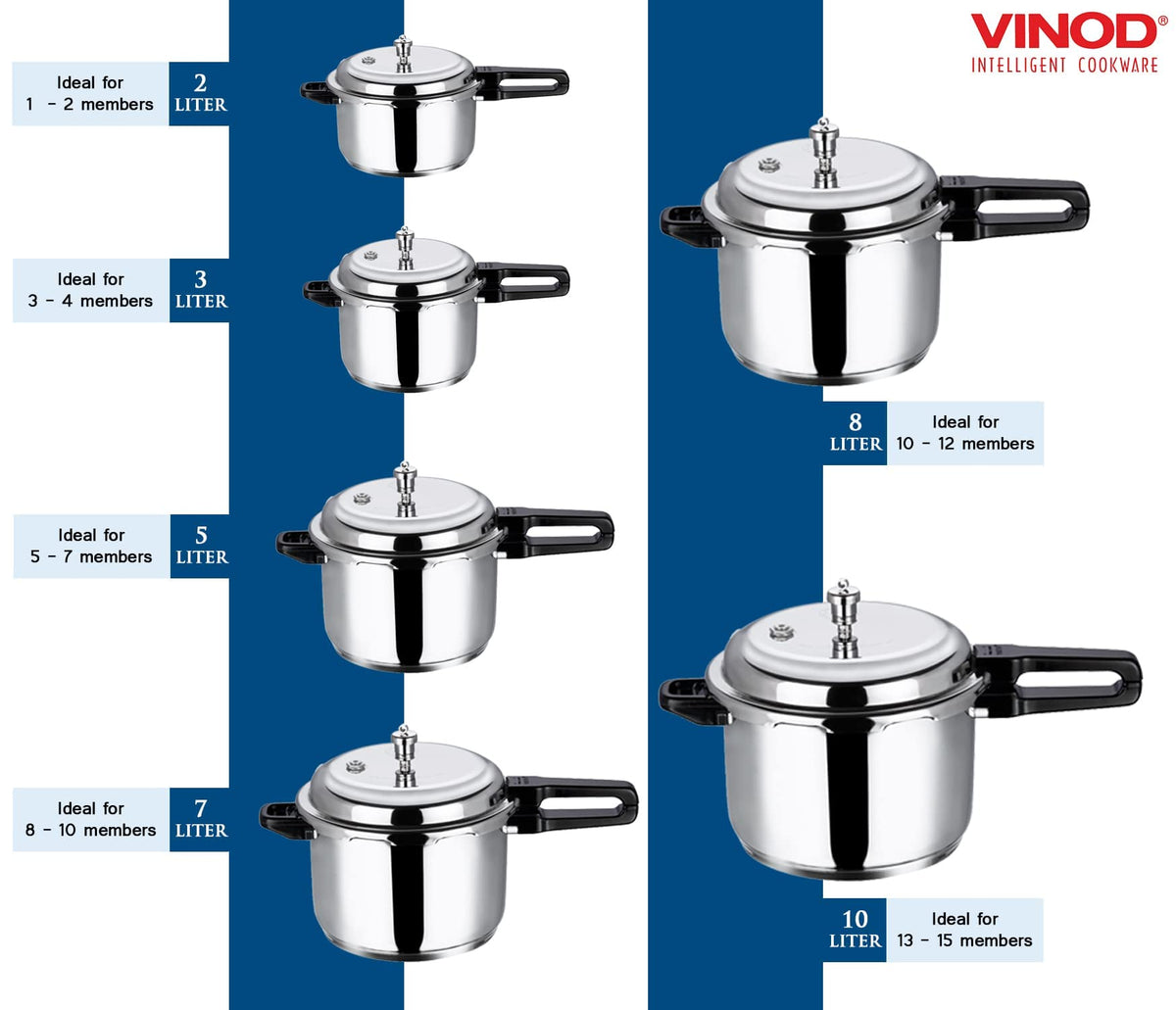Stainless Steel Pressure Cooker, Outer Lid, 3 Litre S873