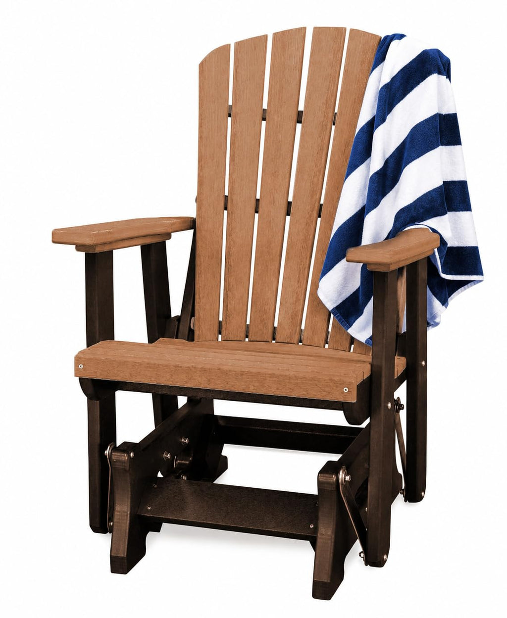 Tudor Brown Cedar Poly Adirondack Glider Outdoor Chair D915360