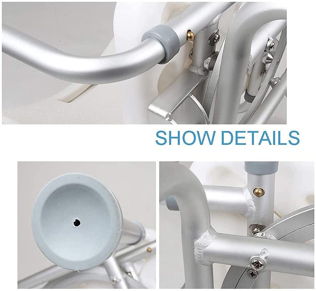 Padded Seat Transfer Bench, Shower Chair with Arms and Back, Adjustable Height Anti Skid Bath Seat J894