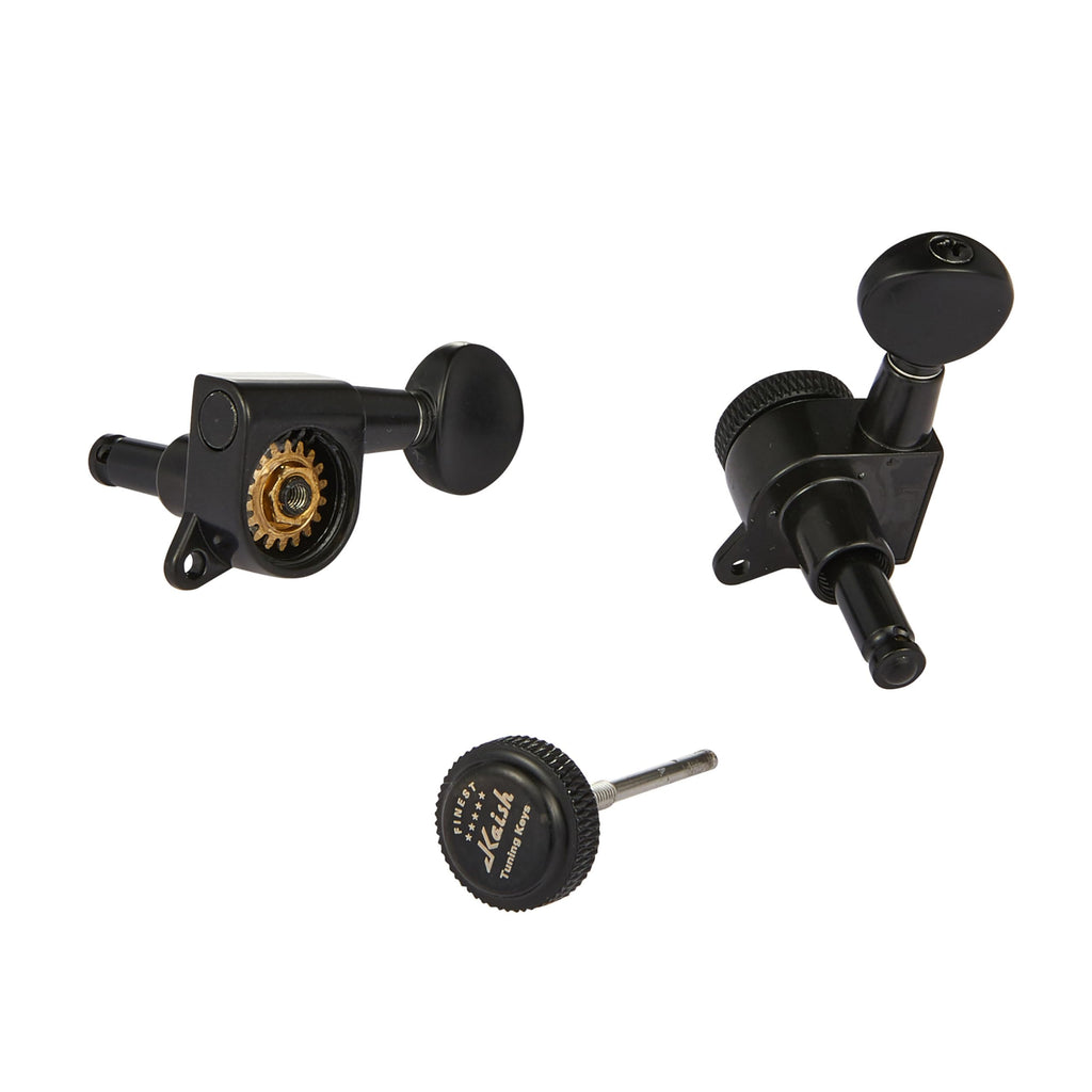 6 Inline Locking Guitar Tuners Black T954353