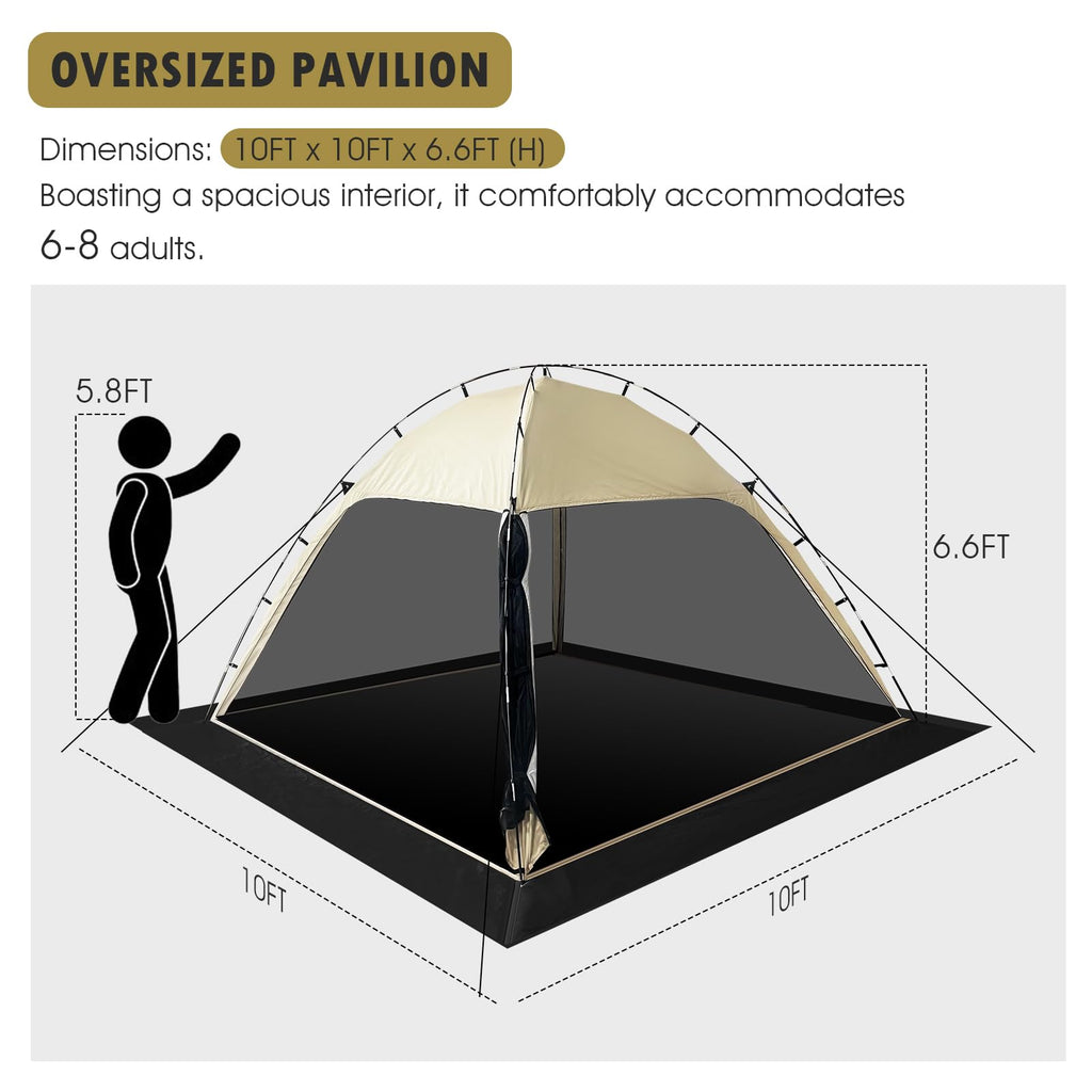 10'x10' Screen Tent with Removable Floor and Mosquito Netting L443