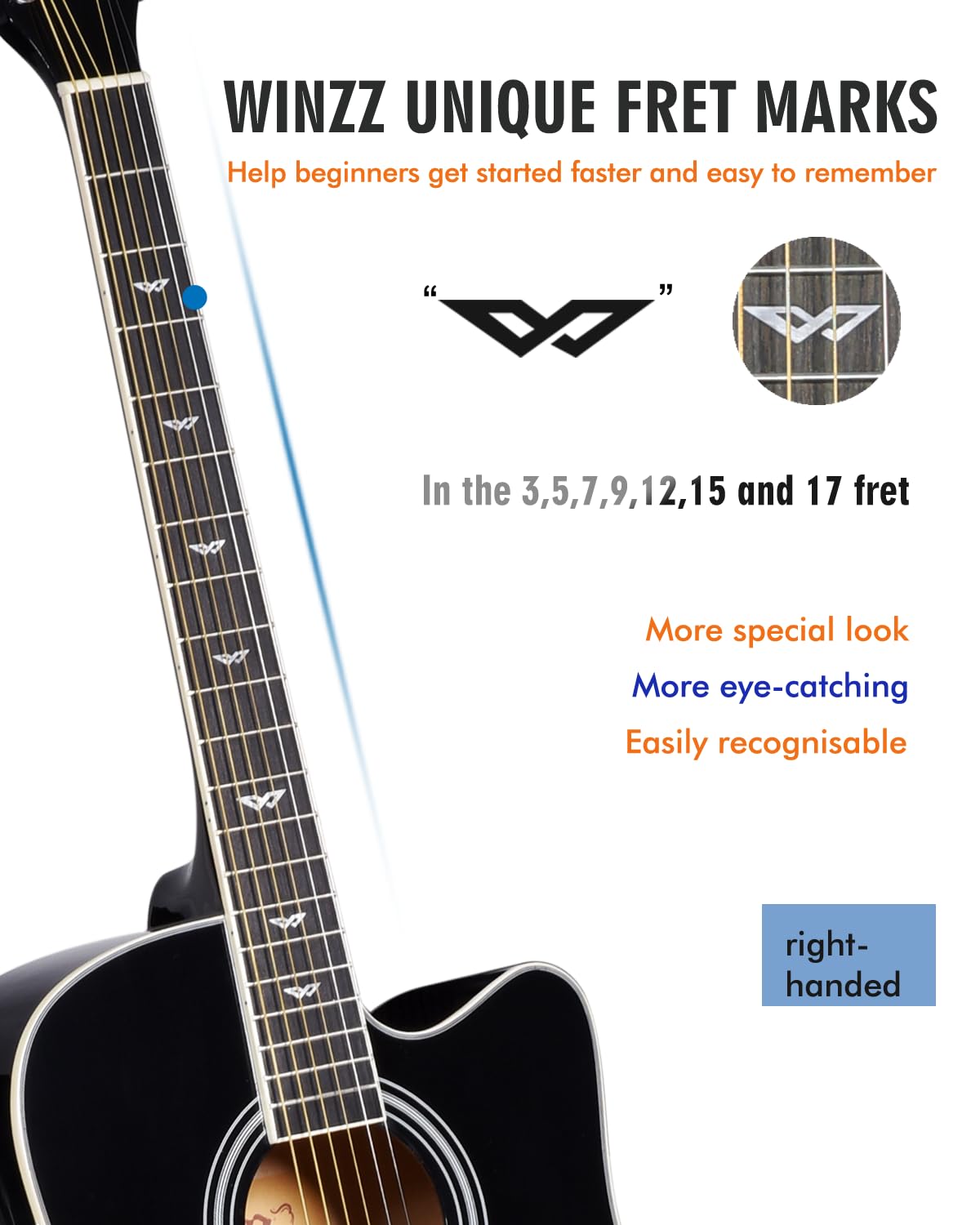 Glossy Black 4/4 Full Size 6 Steel-String Acoustic-Electric Guitar G609909