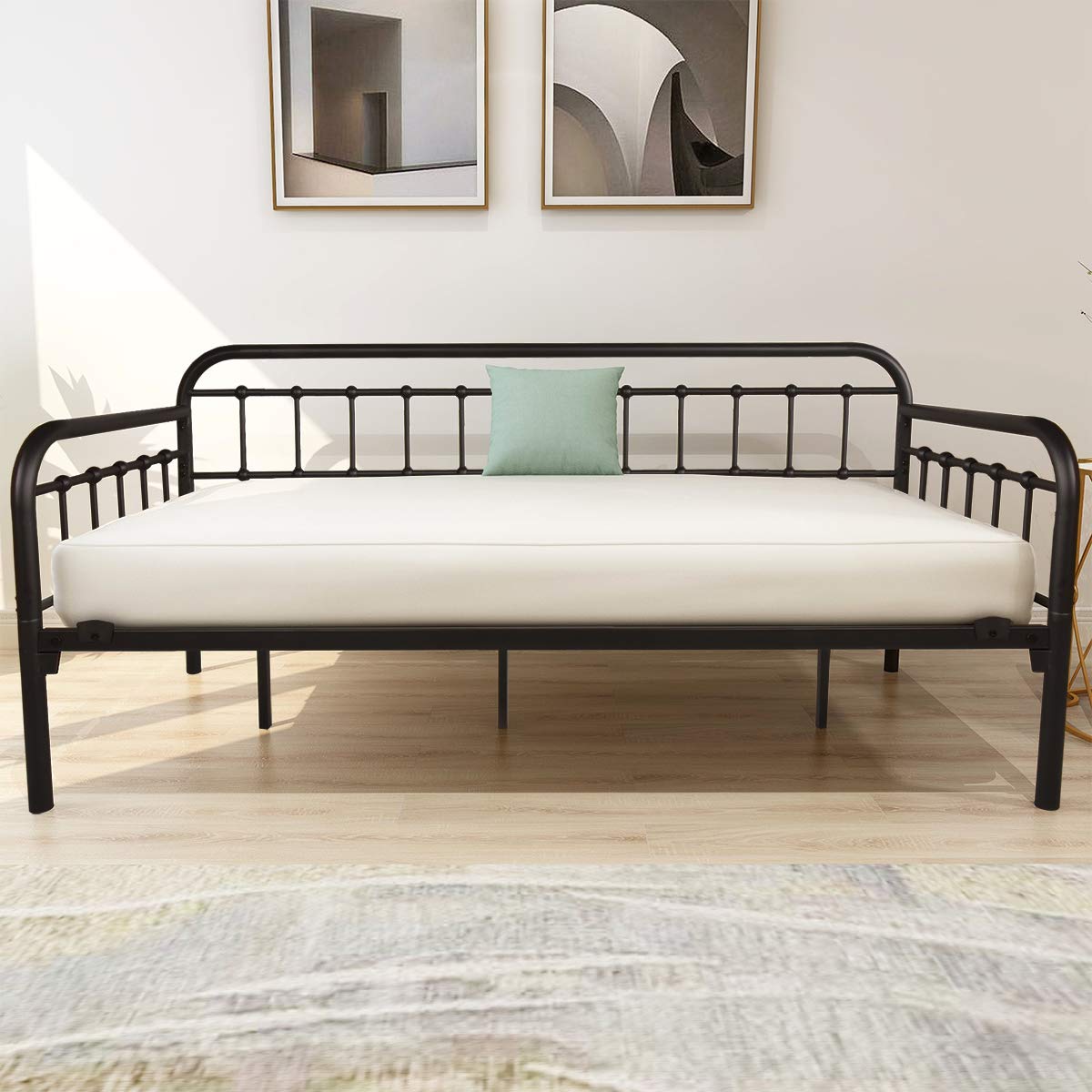 Metal Daybed Frame Twin Day Bed Black L497629