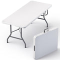 Foldable Table with Steel Legs White N88955