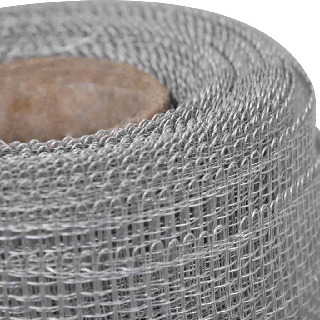 Aluminum Mesh Screen 39.4x196.9 Inch Silver M105974