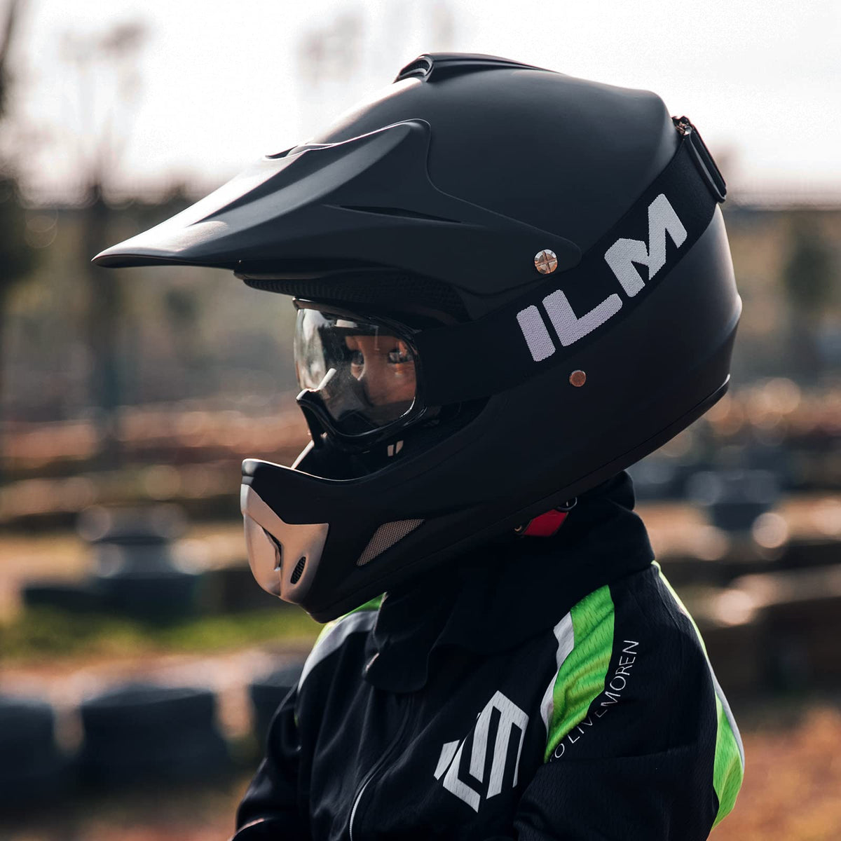 Youth Kids Full Face Motocross Helmet Matte Black S8012