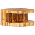 25.6"x11.8" Solid Sheesham Wood Round Coffee Table G684431