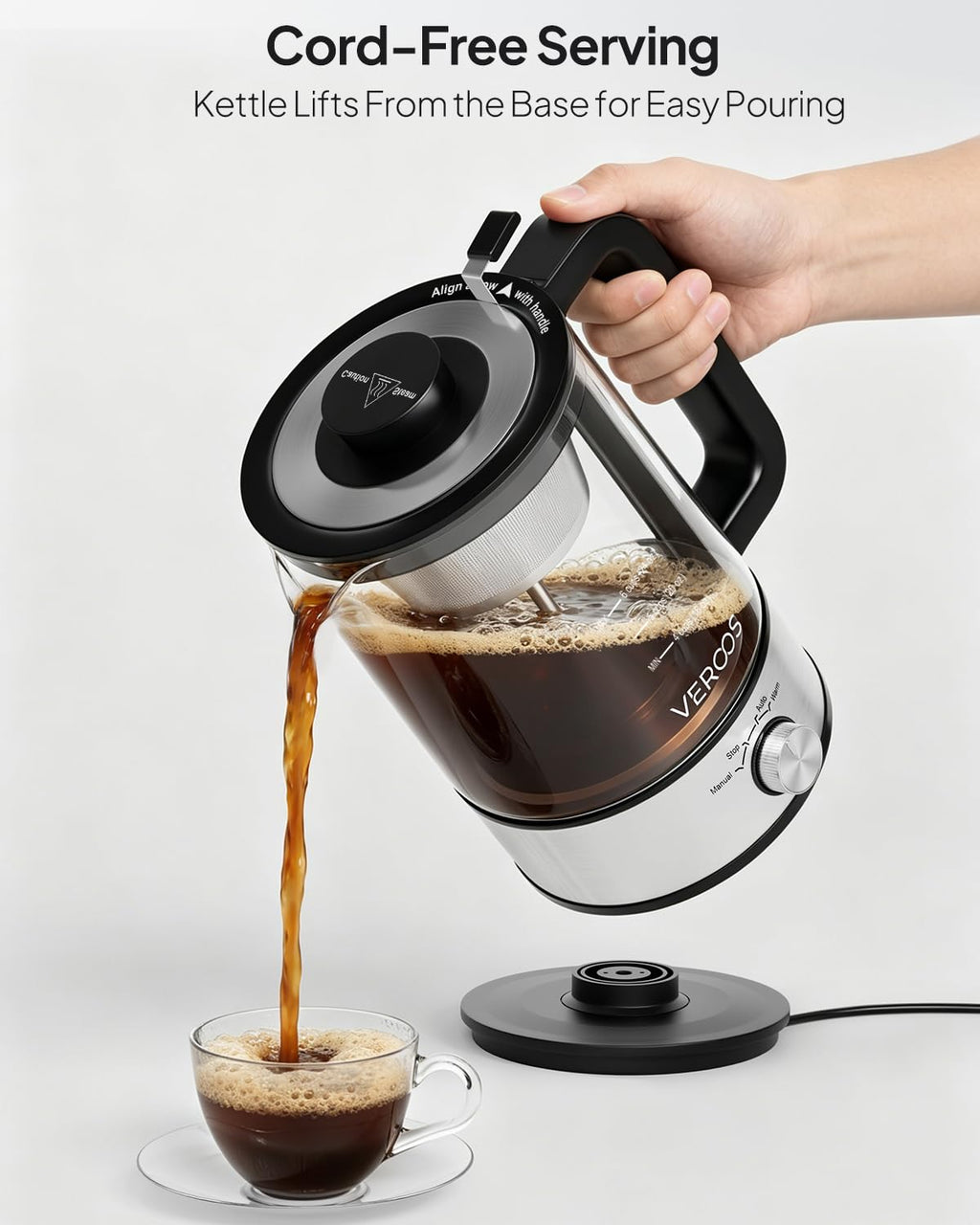 Electric 6-Cup Borosilicate Glass Percolator Coffee Pot X9468