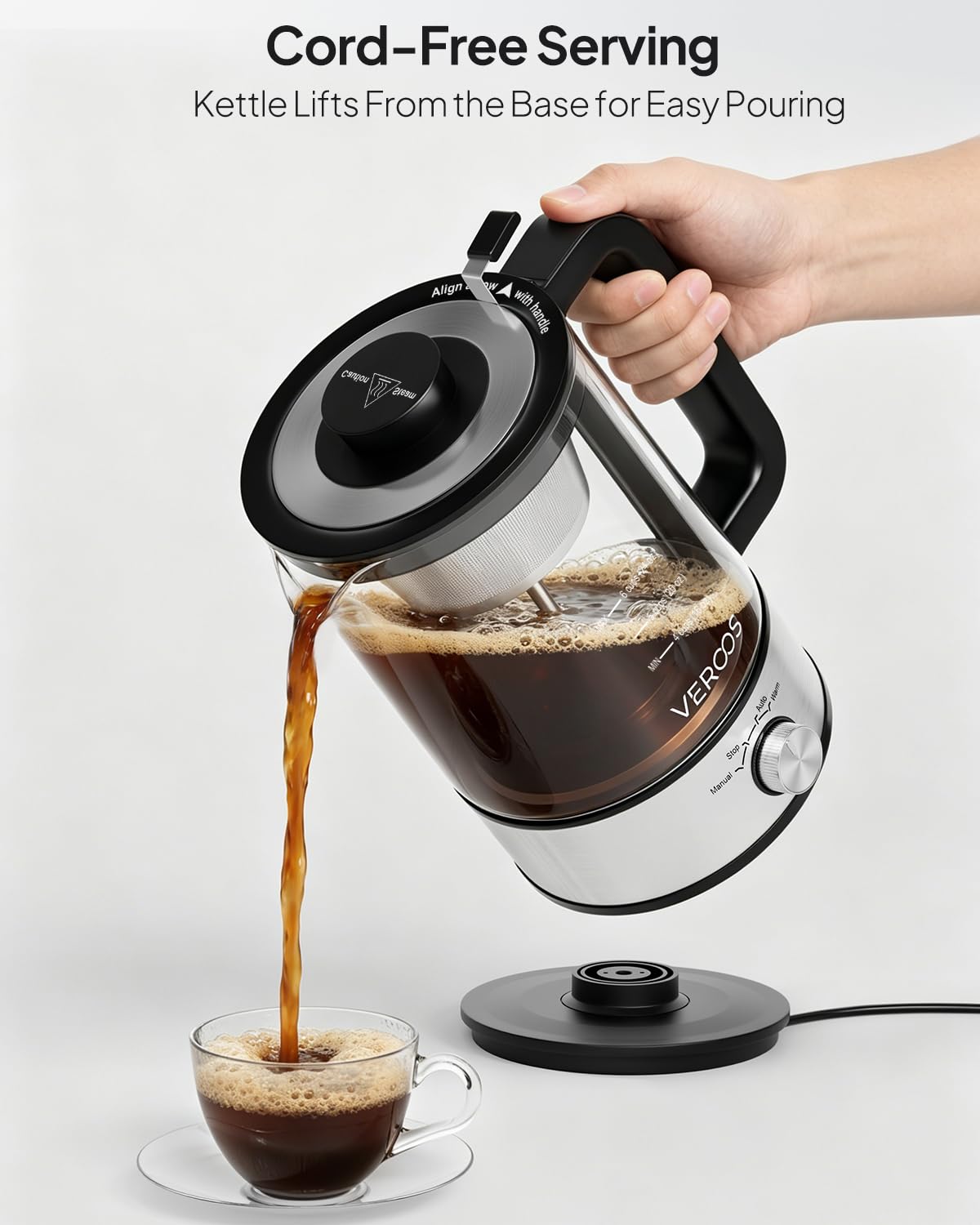 Electric 6-Cup Borosilicate Glass Percolator Coffee Pot X9468