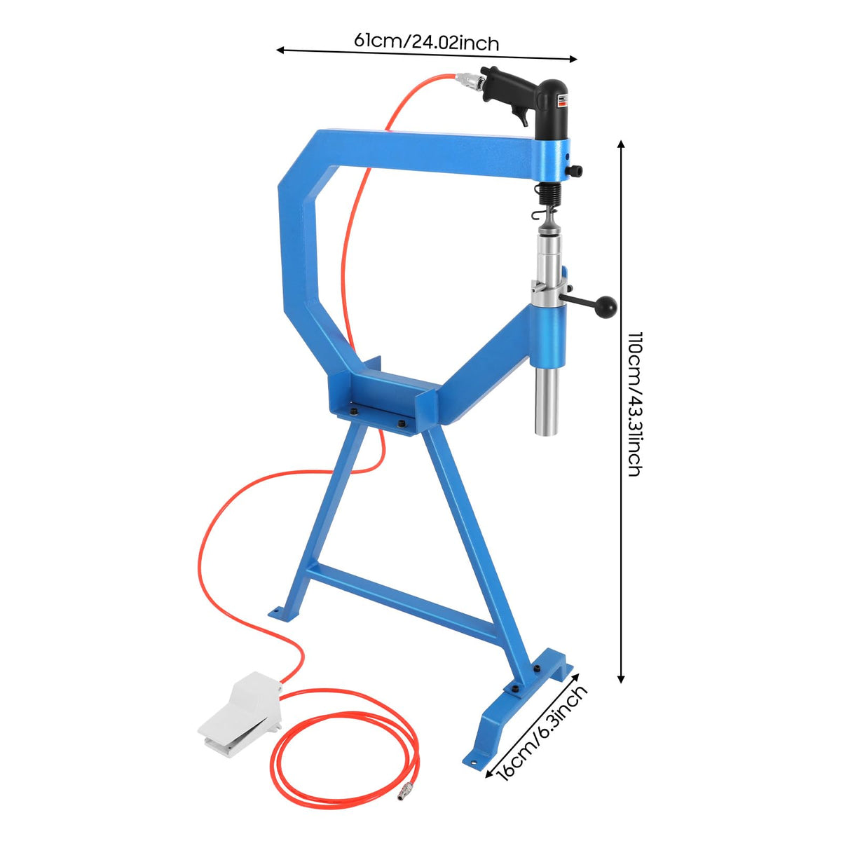 Pneumatic Planishing Hammer with 1" 2" 3" Anvils Dies and Foot Pedal L575