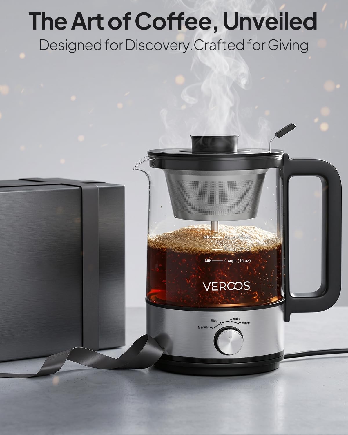 Electric 6-Cup Borosilicate Glass Percolator Coffee Pot X9468