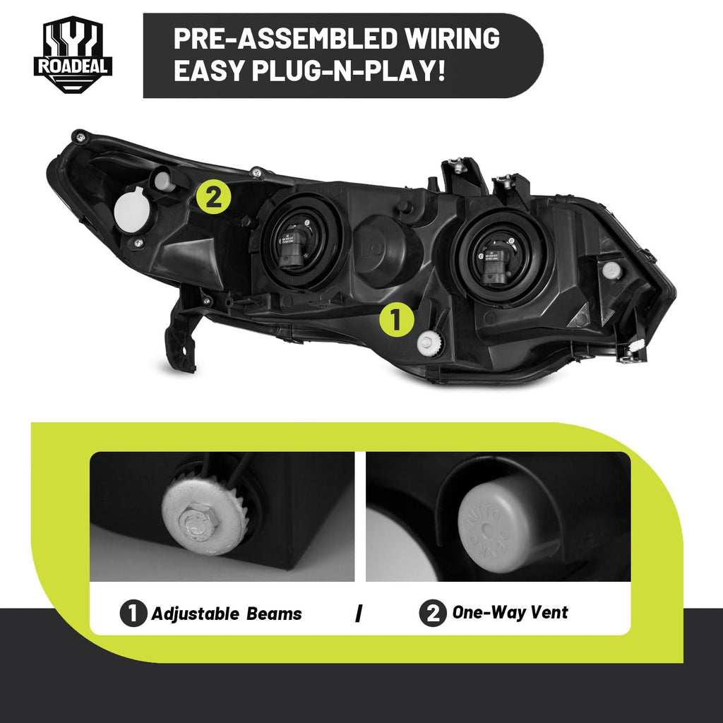 2006-2011 Honda Civic 2-Door Coupe Headlights Y783170